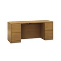 Hon Kneespace Credenza With Full-Height Pedestals, 72Wx24d, Harvest H105900.CC
